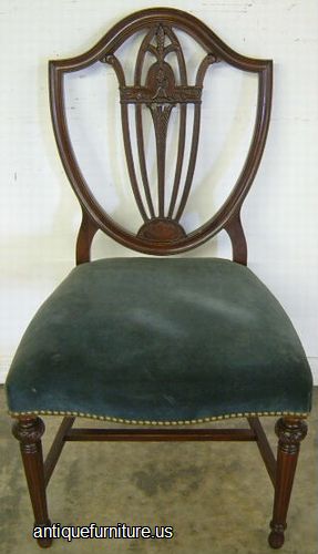 Antique Ornate Mahogany Shieldback Desk Chair