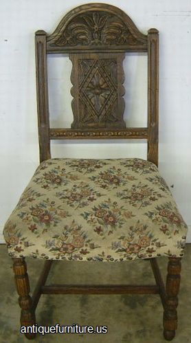 Antique Ornate Oak Dining Chair