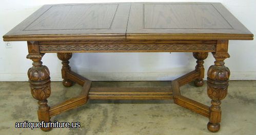 Antique Ornate Oak Dining Table