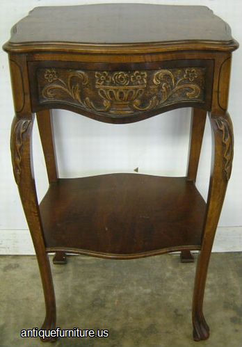 Antique Romweber Burl Walnut Nightstand