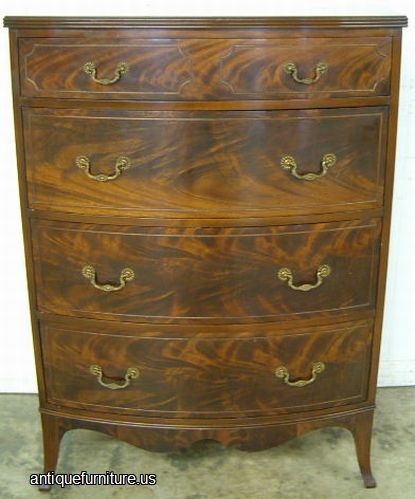 Antique Romweber Flame Mahogany Chest