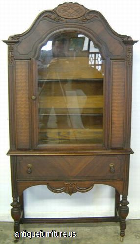 Antique Walnut China Cabinet