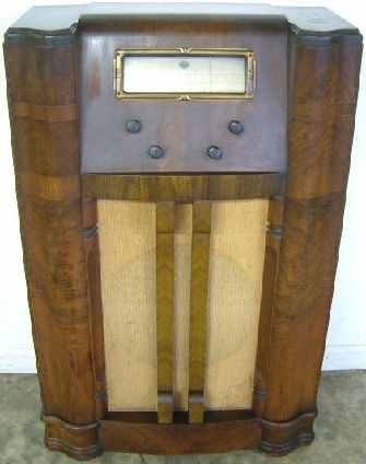 Antique Burl Walnut Floor Model Radio