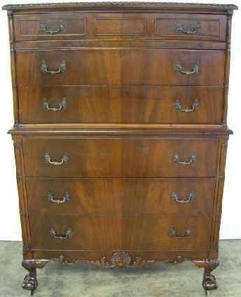 Antique Mahogany Ball Claw Chest