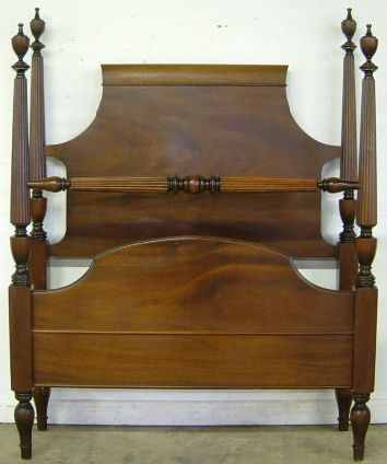 Antique Mahogany Twin Poster Bed
