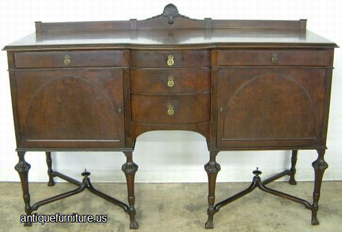 Antique Burl Walnut Sideboard