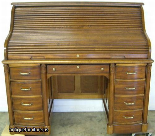 Antique National Mt Airy Cherry Rolltop Desk