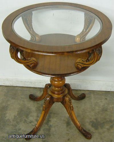 Antique Ornate Mahogany Lamp Table