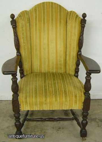 Antique Ornate Oak Fireside Chair