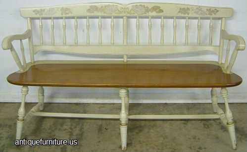Antique Paint Decorated Bench