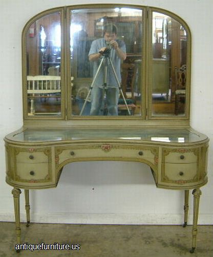 Antique Paint Decorated Vanity