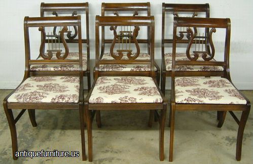 Antique Set Mahogany Lyre Back Chairs