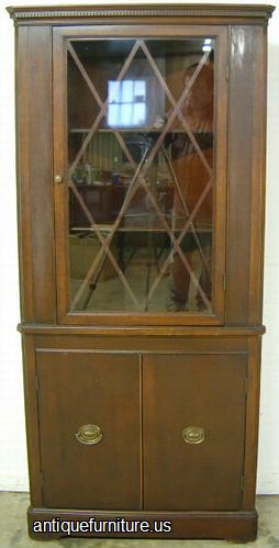 Antique Mahogany Corner China Cabinet