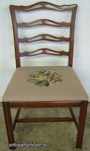 Antique Mahogany Needlepoint Dining Chair
