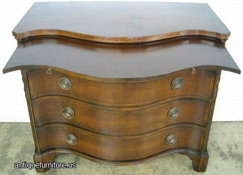 Antique Inlaid Mahogany Server