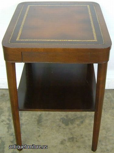 Antique Mahogany Leather Top Table