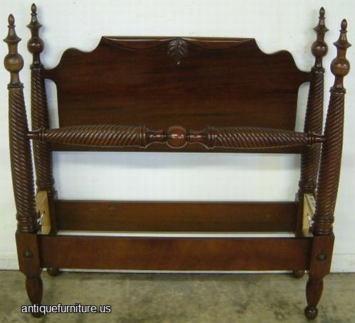 Antique Mahogany Rope Twist Twin Bed