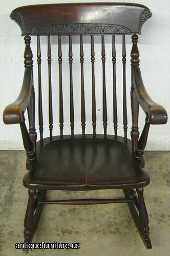 Antique Mahogany Spindle Back Rocker