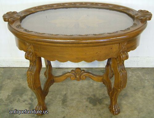 Antique Ornate Tray Top Coffee Table