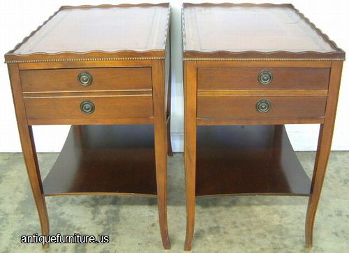 Antique Pair Mahogany Lamp Tables