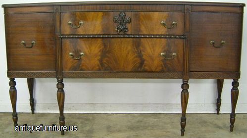 Antique Flame Mahogany Sheraton Style Sideboard