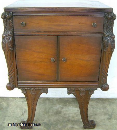 Antique Ornate Mahogany Nightstand