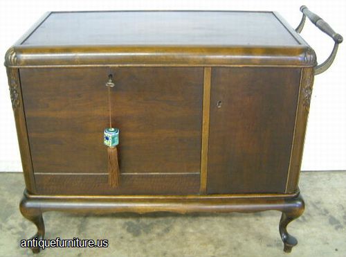 Antique Burl Walnut Bar
