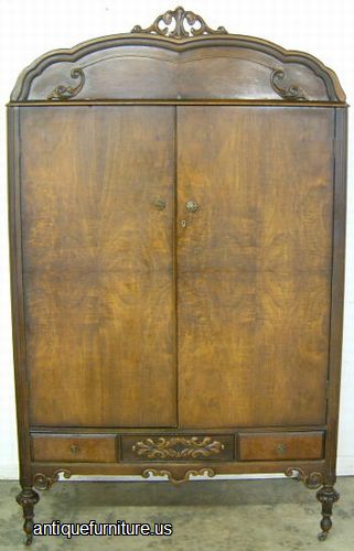 Antique Burl Walnut Wardrobe