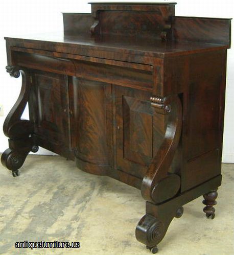 Antique Empire Flame Mahogany Sideboard
