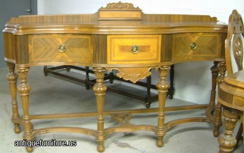 Antique Inlaid Walnut Sideboard