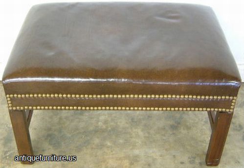 Antique Leather Ottoman