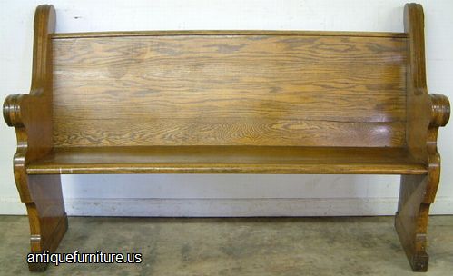 Antique Oak Church Pew
