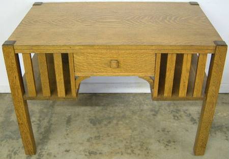 Antique Arts And Crafts Oak Library Table