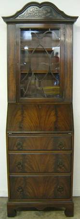 Antique Flame Mahogany Drop Front Desk