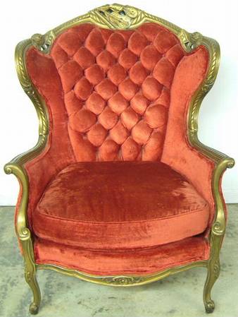 Antique French Gilded Wingback Chair