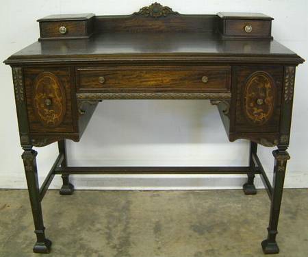 Antique Inlaid Mahogany Ladies Desk