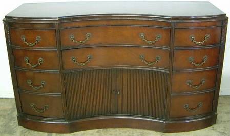 Antique Mahogany Sideboard With Concave Front