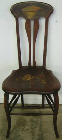 Antique Paint Decorated Desk Chair