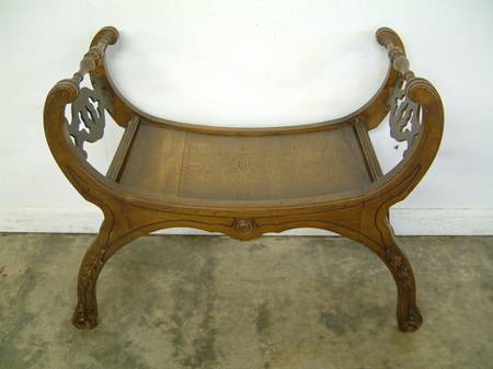 Antique Saddle Seat Vanity Bench