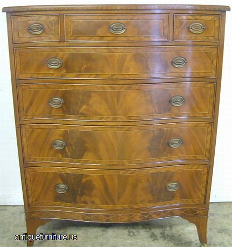 Antique Flame Mahogany Chest