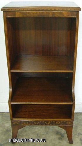 Antique Inlaid Mahogany Bookshelf