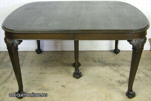 Antique Mahogany Ball Claw Dining Table