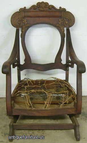 Antique Ornate Mahogany Base Rocker