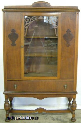Antique Walnut China Cabinet