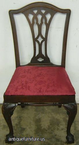 Antique Mahogany Ball Claw Desk Chair