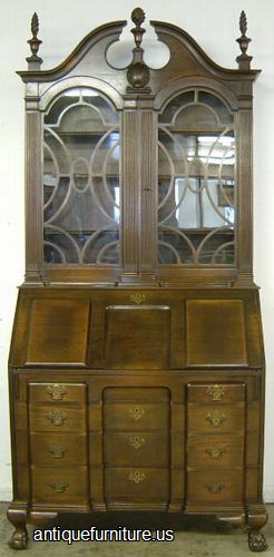 Antique Mahogany Block Front Governor Winthrop Desk