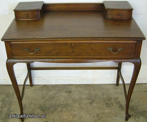 Antique Burl Walnut 3 Drawer Ladies Desk