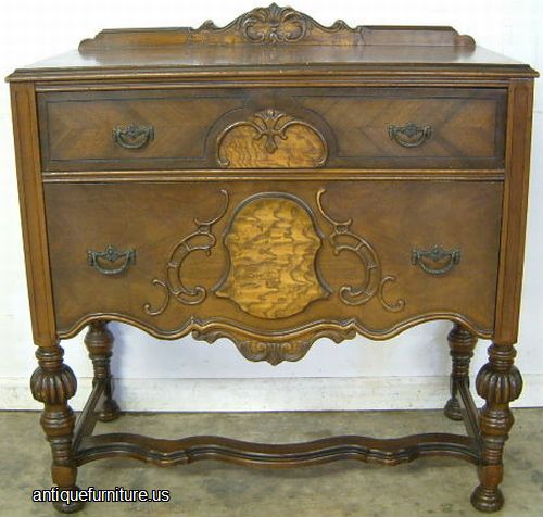 Antique Burl Walnut Server