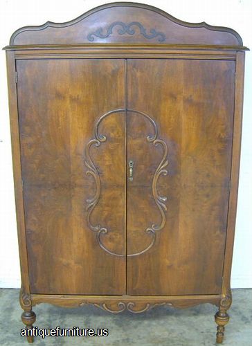 Antique Burl Walnut Wardrobe