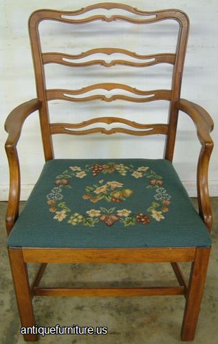 Antique Needlepoint Dining Chair